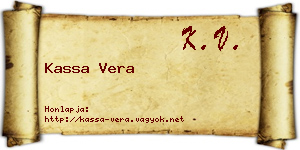 Kassa Vera névjegykártya